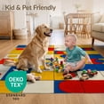 thumbnail image 4 of ODIKA 3'x5' Ultra-Soft Throw Mat, Hopscotch Modern Abstract Path With Checkerboard Arcade Motifs None Washable, Bare feet friendly, Easy Care Indoor rug for Bedside, Vanity, 4 of 7