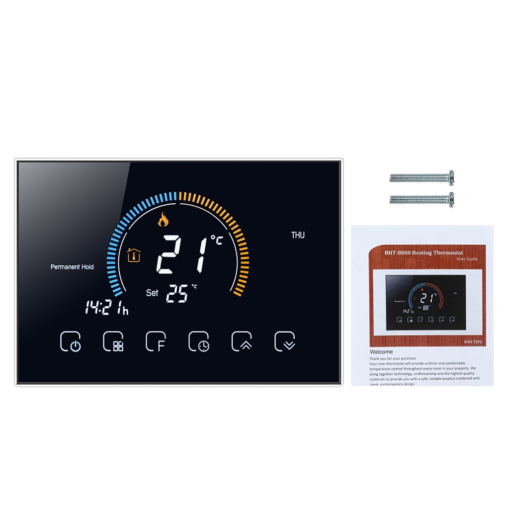 Programmable Room Thermostat Backlit LCD Water Heating Temperature