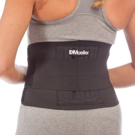- Mueller Adjustable Back Brace, Black, One Size Fits Most