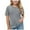Gray, variant on Girls T Shirts Short Sleeve Summer Pleated Crewneck Casual Tops Tees Blouses