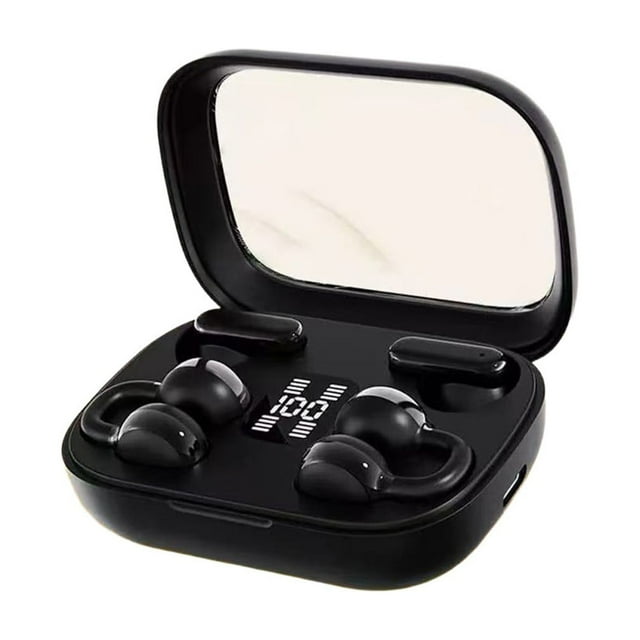 Noise Cancelling Bluetooth Headphones Wireless Clip On Over Ear Sports With Touch Control And LED Battery Display