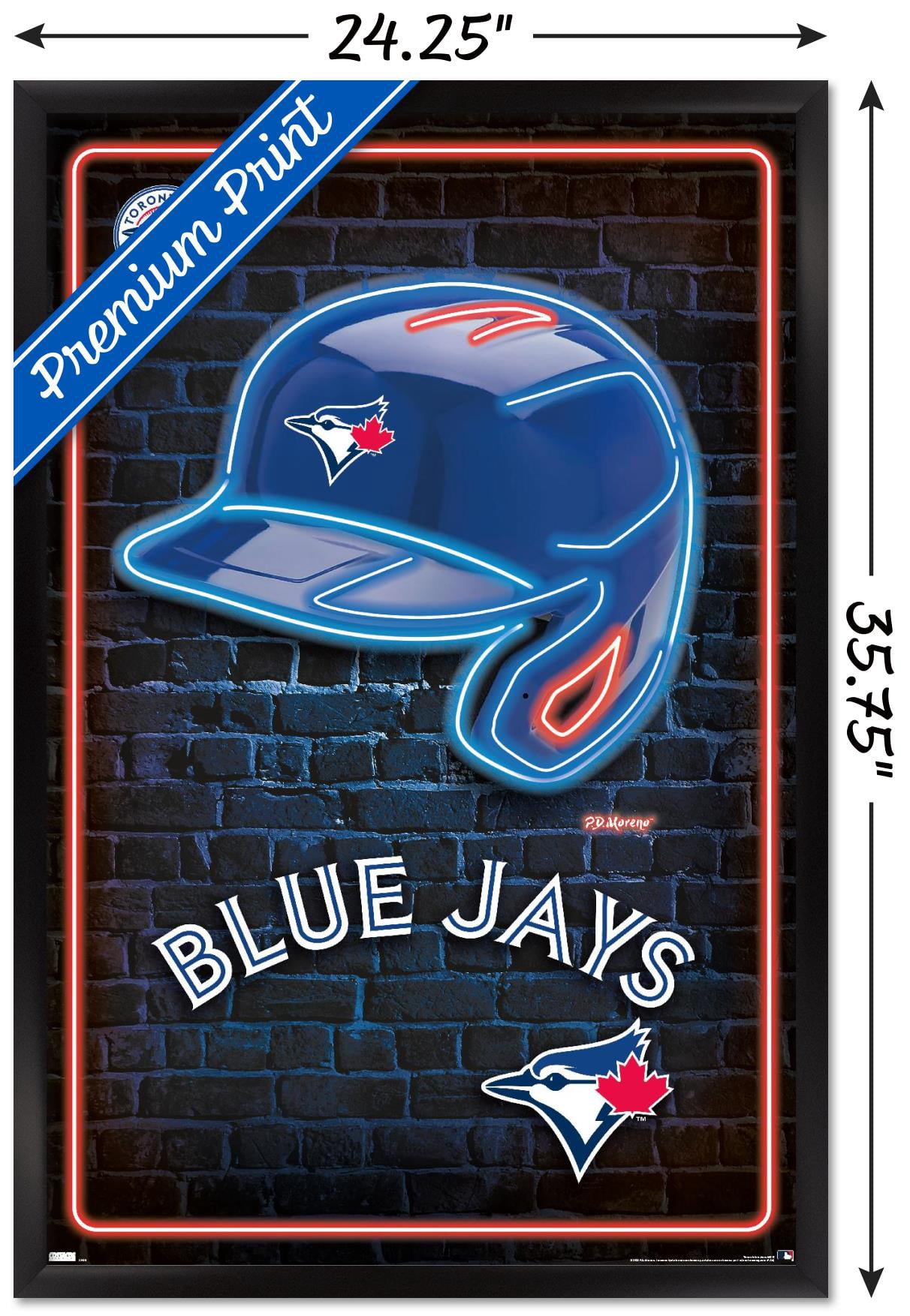 MLB Toronto Blue Jays - Neon Helmet 23 Wall Poster, 22.375" x 34" Framed
