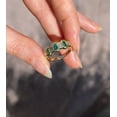 thumbnail image 2 of 14k Gold Plated Baguette Cut Emerald Ring Silver Emerald Engagement Ring Silver Ring Engagement Gift For Her Ring For Mom , Kendra Scott Ring, 2 of 3