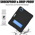 thumbnail image 7 of iPad Pro 12.9 inch 4th Generation 2020 Case with PET Screen Protector, Kids Case For iPad Pro 12.9 + Pencil Holder, Heavy Duty Rugged Dropproof Shockproof Case Kickstand Protective Cover, Black+Blue, 7 of 7