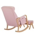 thumbnail image 5 of Polyester Upholstered High Backrest Accent Glider Rocker Chair With Ottoman Pink, 5 of 5