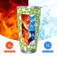 thumbnail image 6 of Picia Green White Flowers Pattern 20 oz Tumbler Stainless Steel Vacuum Insulated Coffee Ice Cup Double Wall Travel Flask Dual Lid Water Bottle, Eco-friendly Car Cup, 6 of 8