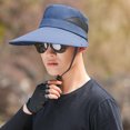 thumbnail image 3 of Outdoor Hat Solid Color Neck Protection Hollow Out Super Breathable Anti-UV Men Sun Hat Riding Hat, 3 of 8