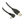 thumbnail image 3 of Cable de datos mini USB tipo B de 5 pines macho en ángulo recto de 90 grados a USB 2.0 macho con núcleo de ferrita EMI de 5 metros, 3 of 6