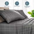 thumbnail image 3 of Bare Home Pillowcase Set - Premium 1800 Collection - Double Brushed - Ultra Soft - Standard Size, Grid - Gray/White, 2 Count, 3 of 6