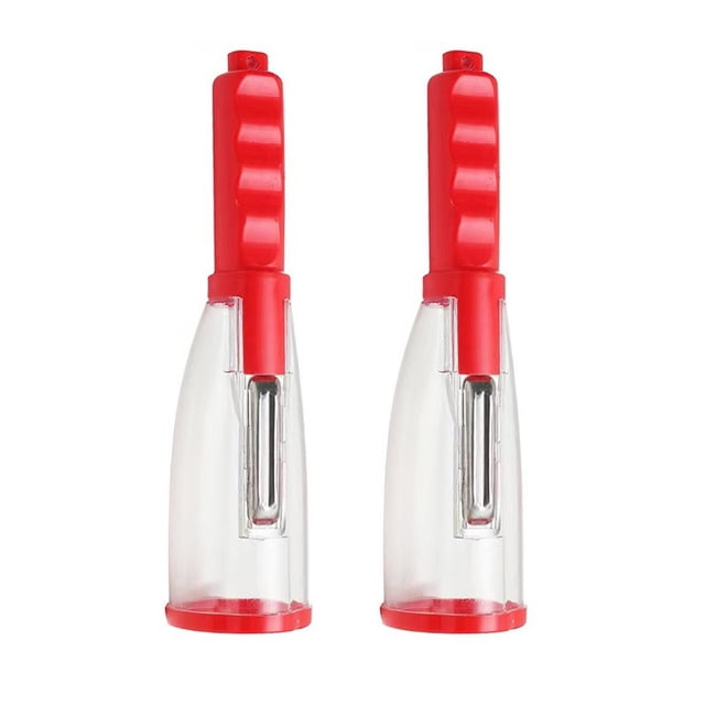 Pelador multifuncional con almacenamiento incorporado, cuchillas de acero inoxidable, pelador de frutas y verduras, mango ergonómico, utensilio de cocina para pelar