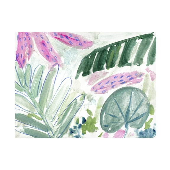 Canvas Wall Art - Melissa Wang 'Tropical Abstraction II' Wall Art for Living Room, Bedroom, or Office Décor by Trademark Fine Art - 19 x 14 Inches