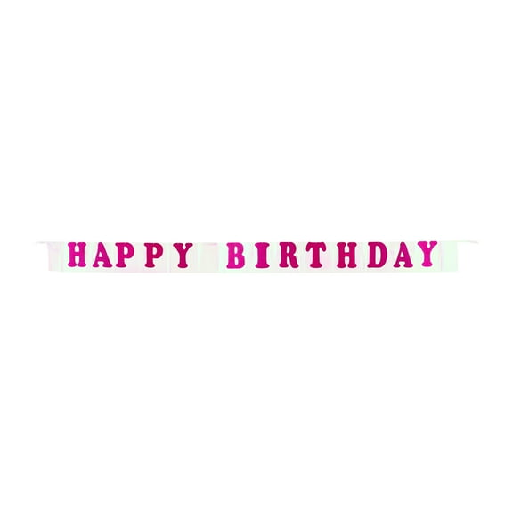 Pink Happy Birthday Foil Fringe Party Banner, 7', by Way To Celebrate