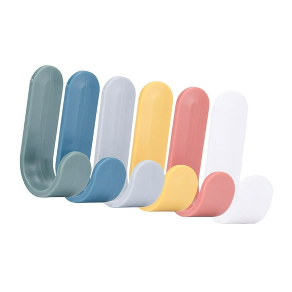 Bearachild 4 unids/set ganchos para toallas perchas de puerta de plástico perchas de pared autoadhesivas sombrero Almacenamiento y organización del hogar Mezcla de colores 6 piezas