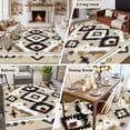 thumbnail image 6 of 6x9 Washable Area Rug, Retro Ethnic Art Non-Slip Large Rectangle Rug for Living Room Dining Room, Abstract Beige Brown Weaving Indoor Floor Mat for Home Decor, 6 of 9