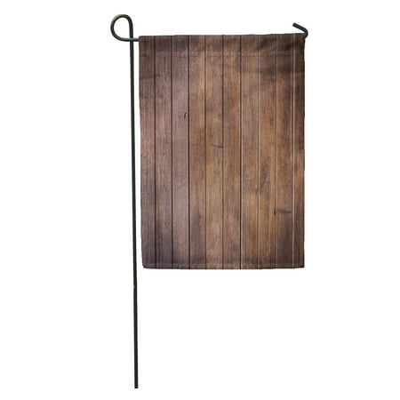 SIDONKU Dark Timber Wood Brown Wall Plank Vintage Deck Rustic Panel Black Garden Flag Decorative Flag House Banner 12x18