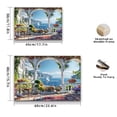 thumbnail image 3 of 1pc Framed Canvas Art/Scenic Coastal Balcony with Vibrant Flowers, Wooden Furniture & Ocean View/Ideal for Home Decor, Gifts, or Healing Spaces, Coastal Home Decor, 3 of 8
