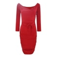 thumbnail image 4 of Odeerbi Women Long Sleeve Could Shoulder V-Neck Sequin Party Dresseseses Office Dress Black, 4 of 8
