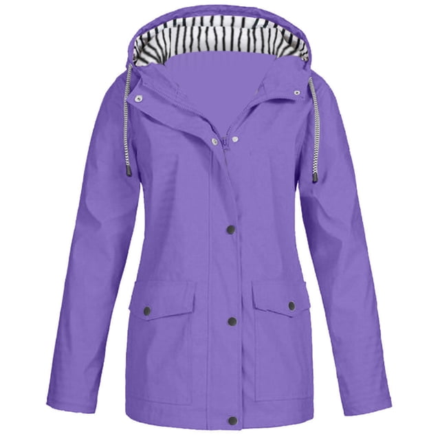 Baberdicy Manteau Imperméable de Protection Solaire pour Femme, Manteau de Pluie de Randonnée pour Sports de Plein Air, Coquille Imperméable et anti-UV, Manteau de Randonnée de Plein Air, Coupe-Vent anti-UV Violet 3TG