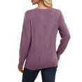 thumbnail image 5 of Ronuti Women's Cropped Knit Sweater Soft Stretch Round Neck Long Sleeve Tops Casual Fall Winter Tops, 5 of 8