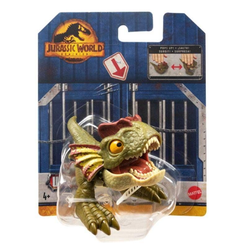 Jurassic World 2023 Wild Pop Ups Uncaged Set of 4 Figures (Tyrannosaurus Rex, Carnotaurus, Dilophosaurus, Velociraptor Blue) from HFR10-956A Release