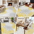 thumbnail image 6 of Yellow Grey Chrysanthemum Area Rugs 5x8 for Living Room, Farmhouse Botanical Floral Modern Non Slip Washable Rug Runner, Low Pile Indoor Floor Carpet Mat Bathroom Rugs for Bedroom, Kids Room, 6 of 9