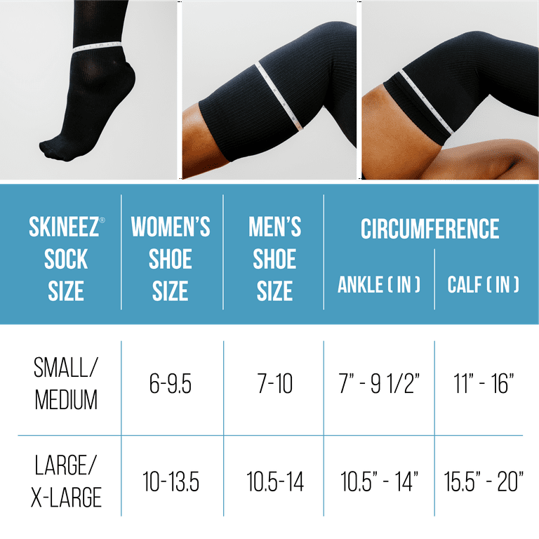 Skineez Hydrating Compression Socks 10-20mmHg, size S/M
