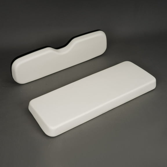 White Golf Cart Rear Seat Bottom/Backrest Cushion Set for EZGO RXV DS Precedent