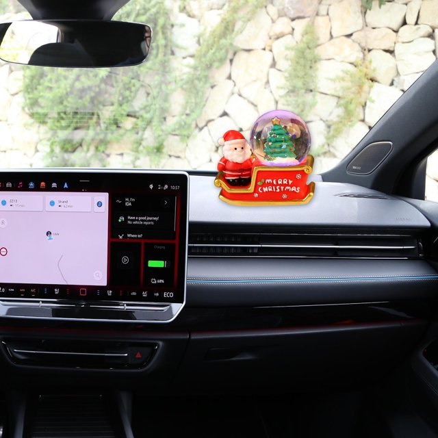 Xihbxyly Ofertas Por Tiempo Limitado Adorno Navideño con Forma de Esfera de Nieve de Papá Noel: Adorno Festivo para El Hogar y El Automóvil con Función de Iluminación: Regalo Ideal para Las Fiestas