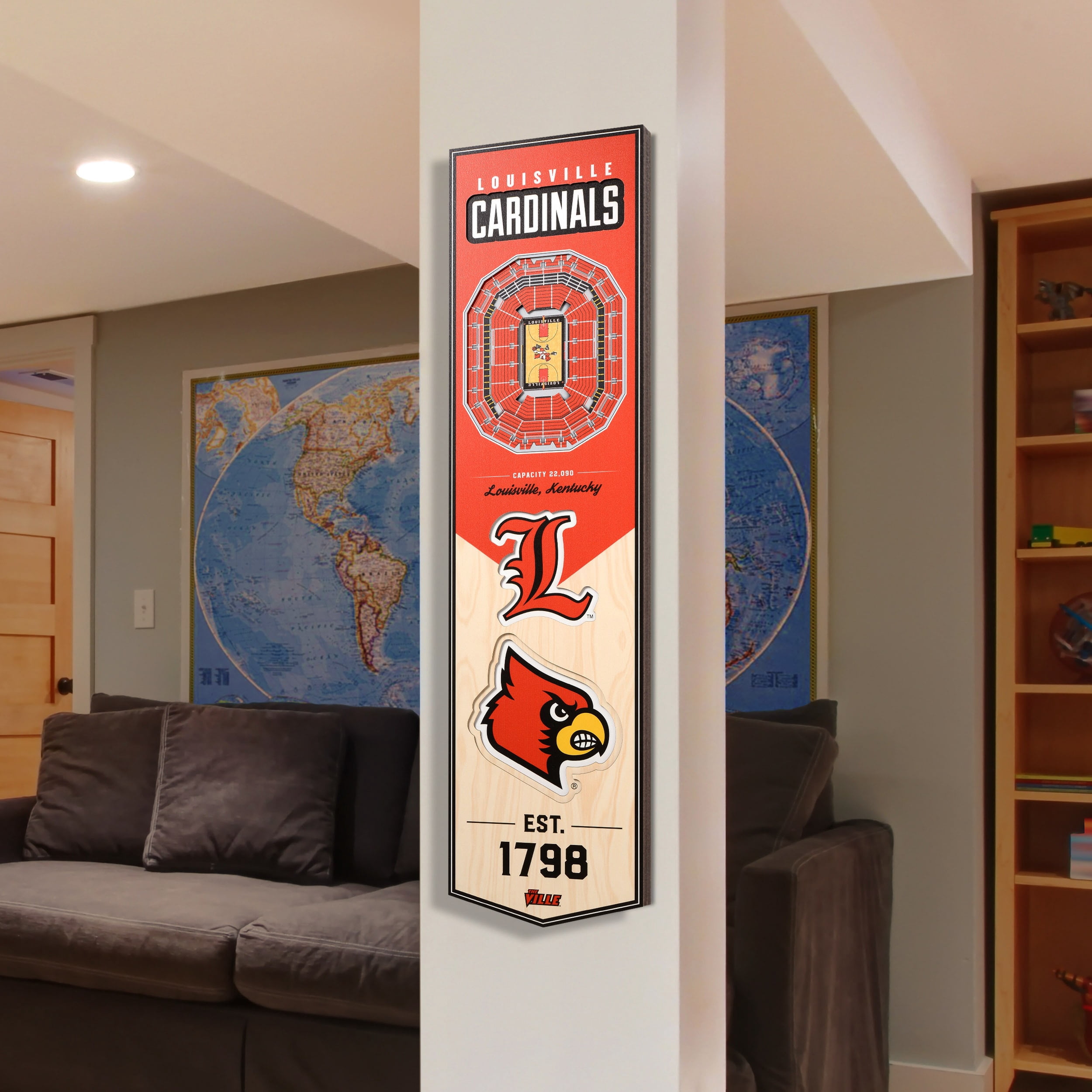 Louisville Cardinals 8'' x 32'' 3D StadiumView Banner