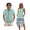 Aztec Tribal Geometric Green, variant on Palm Tree Print Matching Sets for Beach Vacation Men's Hawaiian Shirt & Women's Sleeveless Midi Dress Hawaiian Matched Couples Summer Outfits, 5XL