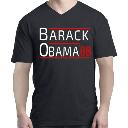 Shop4Ever Men's Barack Obama '08 United States 44th President V-Neck T-Shirt