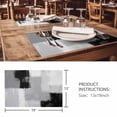thumbnail image 3 of Placemats Set of 8, Black Grey Woven Placemat, Linen Place Mats for Kitchen/Dining Tables, Abstract Geometric Color Block Oil Painting Washable Table Mats for Party, 3 of 8