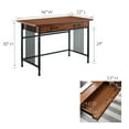 thumbnail image 5 of Leick Home Ironcraft Rustic Computer Desk with Drop Front Keyboard Drawer, Mission Oak/Black, 5 of 19