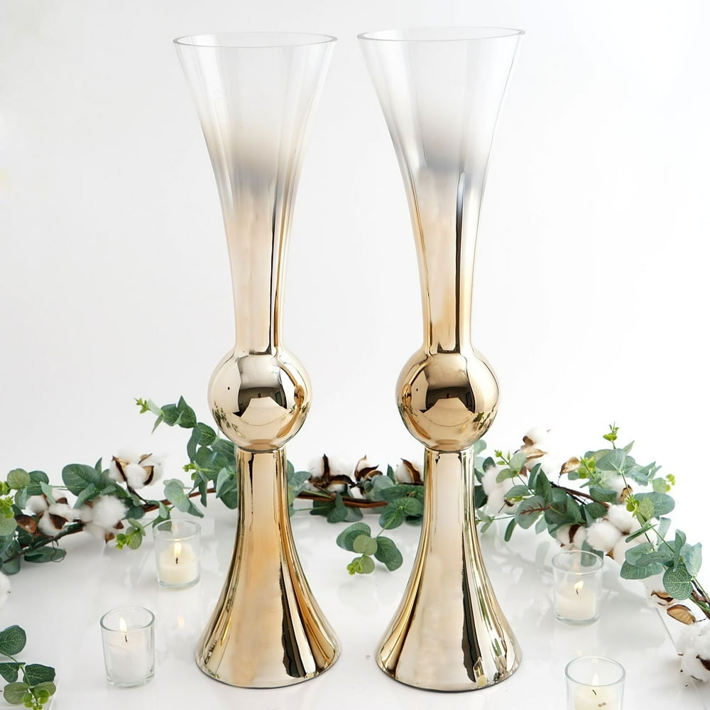 Efavormart 2 Pack | 24" Tall Mercury Reversible Latour Trumpet Glass ...