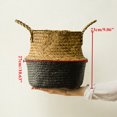 thumbnail image 4 of Plant Basket,Foldable Rattan Straw Basket Flower Pot Hanging Wicker Storage Basket Garden Accessories, 4 of 4