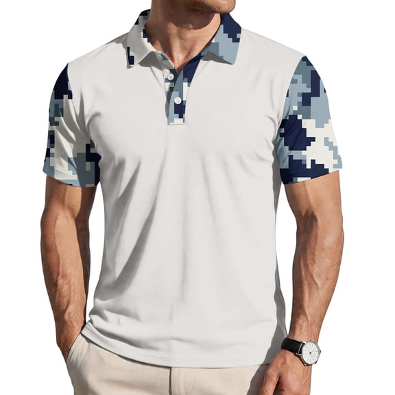 Homeyce Short Sleeve Polo Shirts for Men Button Collared Polo Shirts Casual Basic Lightweight Polo Sweatshirt Solid Color Short Sleeve Golf Shirts,White 3XL