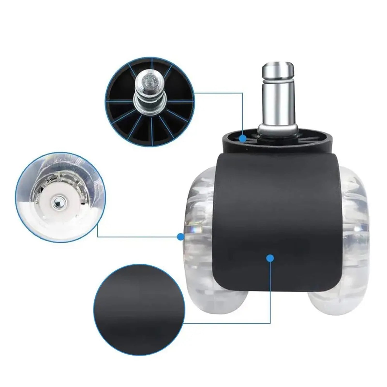 Safe Rollers Wheel Rubber Pulley Mute Wheel Furniture Caster Office Chair Wheels Chair Caster ,Quiet and Smooth