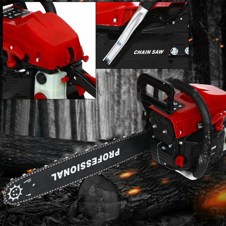 Seizeen 52CC Power Saw, 22'' Gas Chainsaw, Lightweight, Cordless w/ 2-cycle Engine, 8500RPM, Red