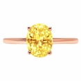 thumbnail image 7 of Solitaire Engagement Ring for Women - 2.5ct Simulated Yellow Diamond in 14K Rose Gold Promise Ring, 7 of 7