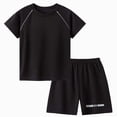 thumbnail image 2 of NIEWTR Toddler Outfits for Boys 2T 3T 4T 5T Boys Active Shorts Set - Comfortable 2 Piece T-shirt & Mesh Shorts Summer Outfit for Kids(A-Black,10-11 Years), 2 of 4