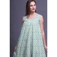 thumbnail image 2 of Bimba Menthe Pastel4 Texte Alphabets Colorés Imprimés Chemises de Nuit en Coton pour Femmes Robe Sans Manches Tenue de Nuit Robe Maxi Grande, 2 of 6