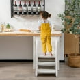 thumbnail image 5 of Gymax Three-Step Stool for Toddlers Children Step up Leaning Helper w/Safety Handles Grey, 5 of 10