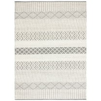 SAFAVIEH Natura Maitland Geometric Wool Area Rug, Ivory/Grey, 9' x 12'