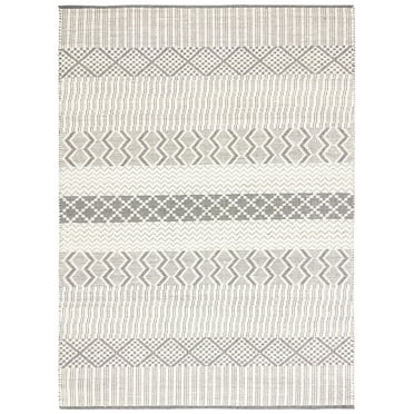 SAFAVIEH Natura Maitland Geometric Wool Area Rug, Ivory/Grey, 9' x 12'