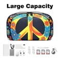 thumbnail image 3 of Peace Travel Organizer Digital Pouch Charger Case Organizer Charge Cord Organizer Waterproof Oxford Cloth Electronics Organizer Bag 5.9x9.44x3.14 in., 3 of 6
