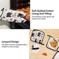 thumbnail image 4 of Cute Pandas and Red Heart 5 Pcs Kitchen Set Heat Resistant Oven Mitts and Non-Slip Pot Holders with Adjustable Cooking Apron, 4 of 6