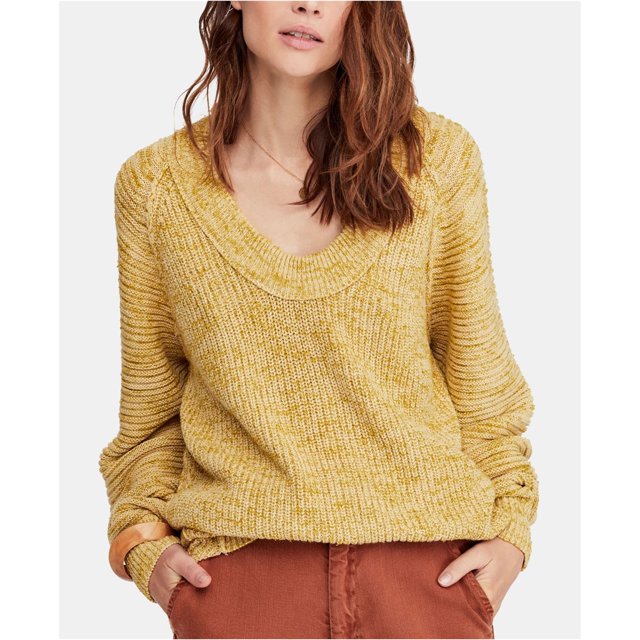 Suéter con Cuello Redondo Free People para Mujer Amarillo Mediano