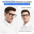 thumbnail image 2 of MARE AZZURO Oversized Square Reading Glasses Men Large Readers Big Face 1.0 1.25 1.5 1.75 2.0 2.25 2.5 2.75 3.0 3.5 4.0 5.0 6.0 (Black, 4.00), 2 of 8