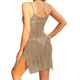 thumbnail image 4 of Lucakuins, traje de baño para mujer, sin mangas, cuello en U, Color sólido, abertura lateral de ganchillo, vestido de baño transparente de punto corto, ropa de playa Lucakuins  moda, 4 of 5