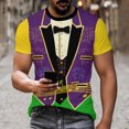thumbnail image 4 of Xuyuer Women's St Patricks Day T-Shirts Novelty 3D Printed Shamrock Tuxedo Tees Shirt Clover Leaves Casual Short Sleeve Shirts, 4 of 8